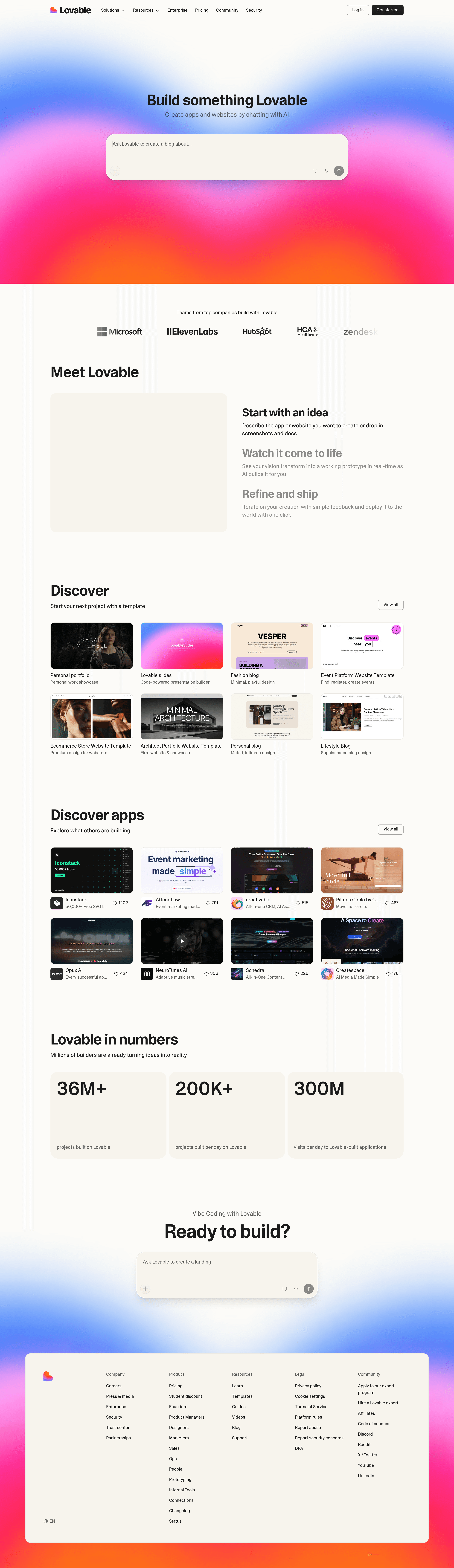 Lovable pricing page screenshot