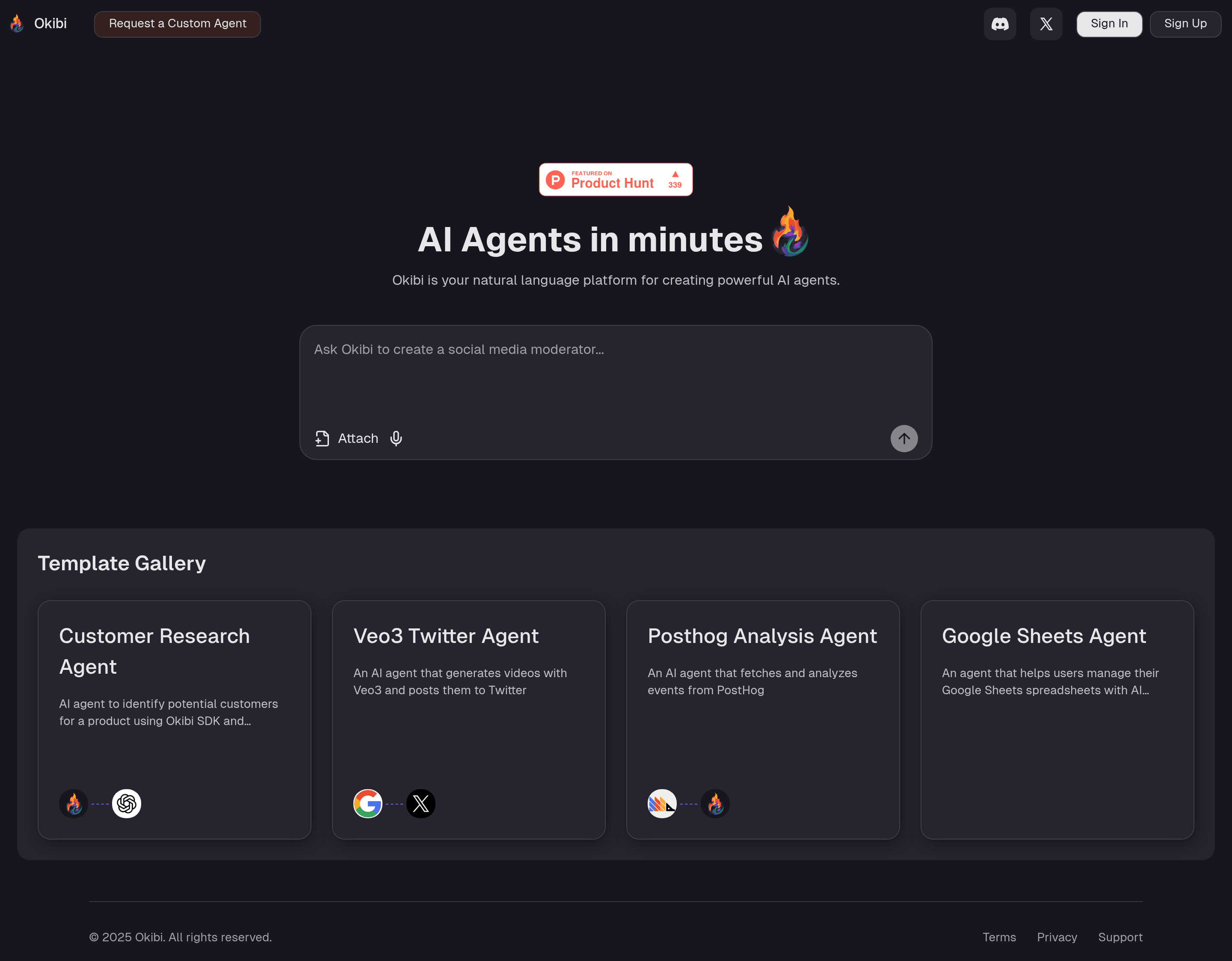 Okibi pricing page screenshot