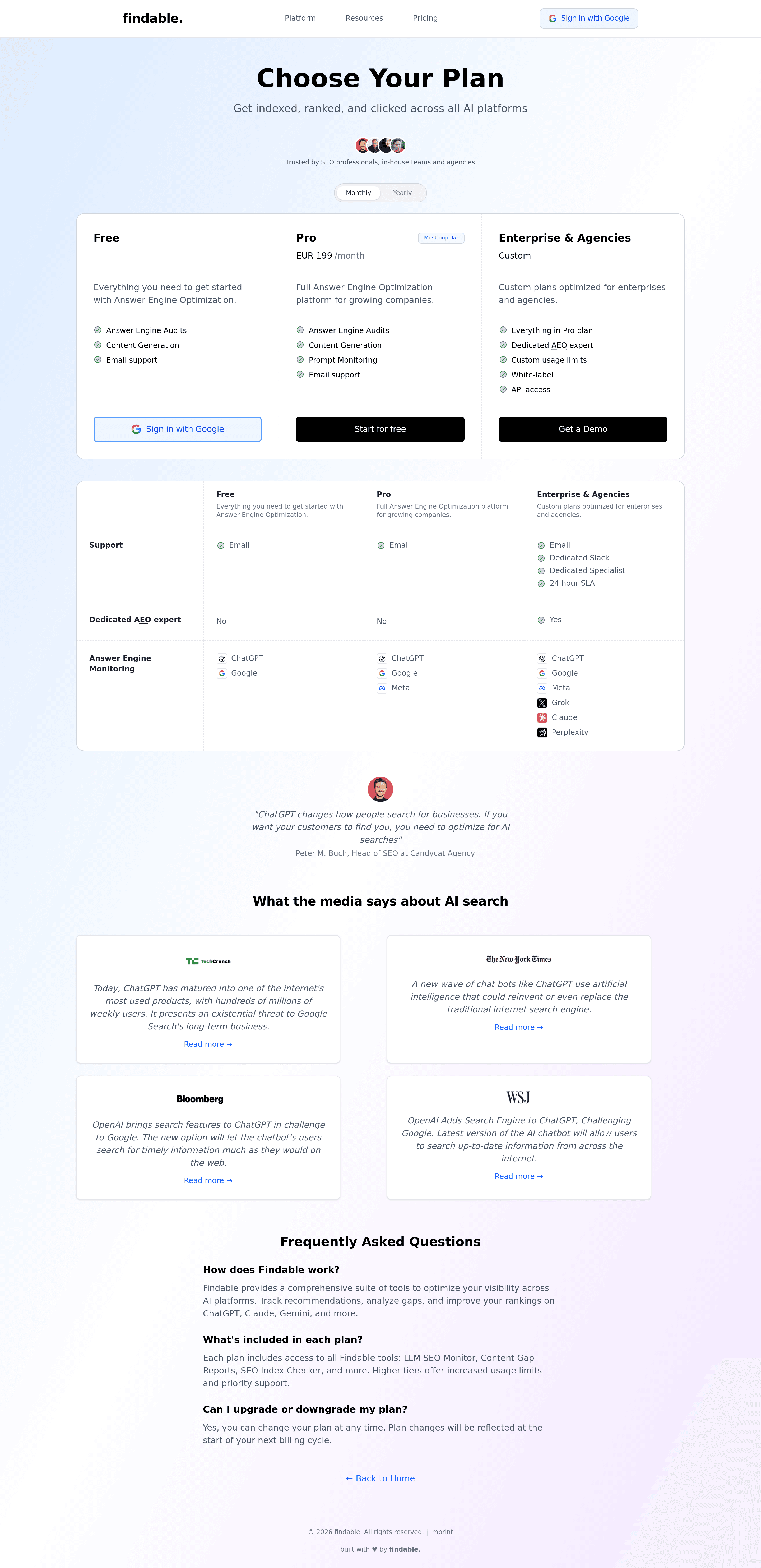 SEO Speed Test pricing page screenshot