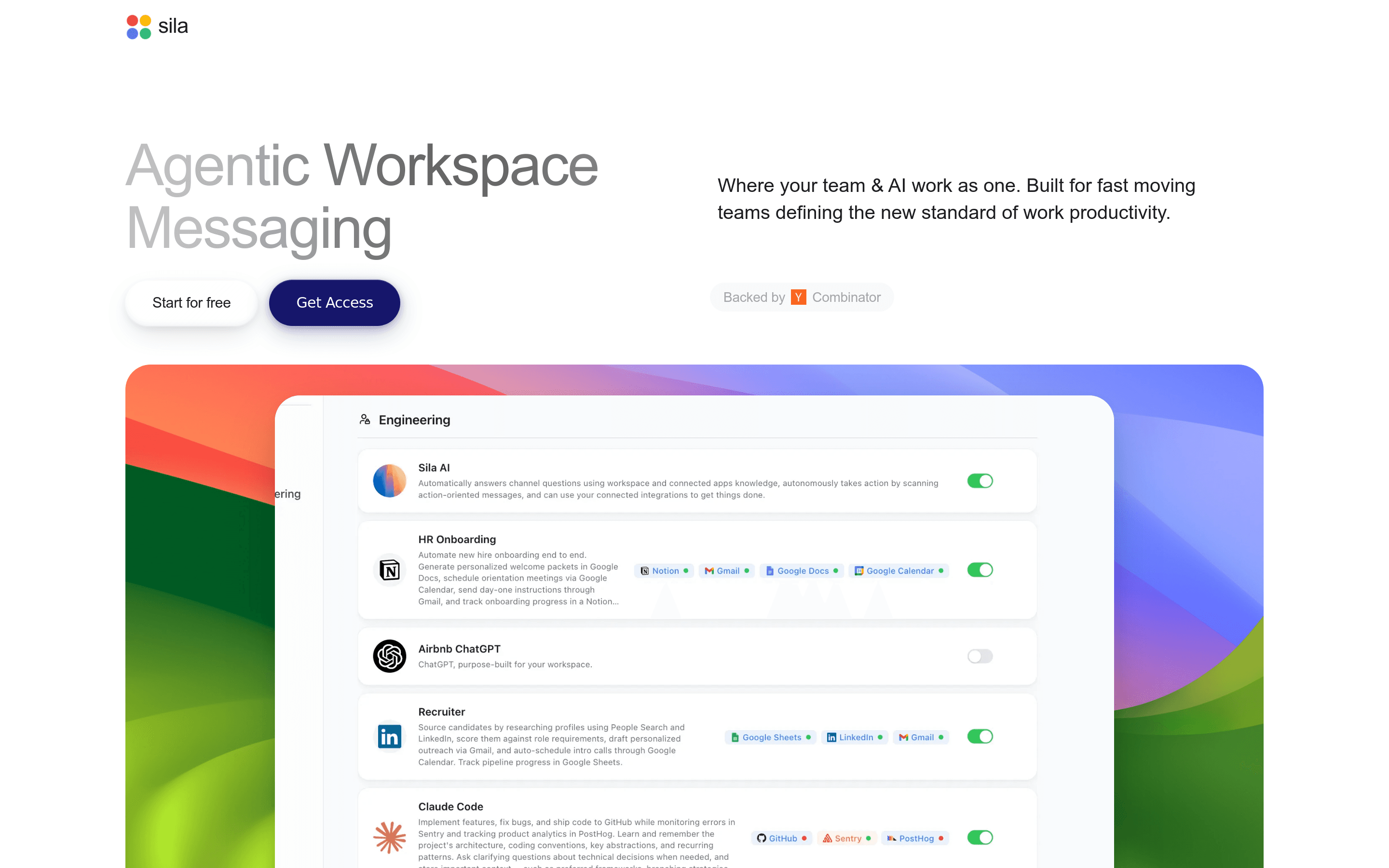 Sila pricing page screenshot