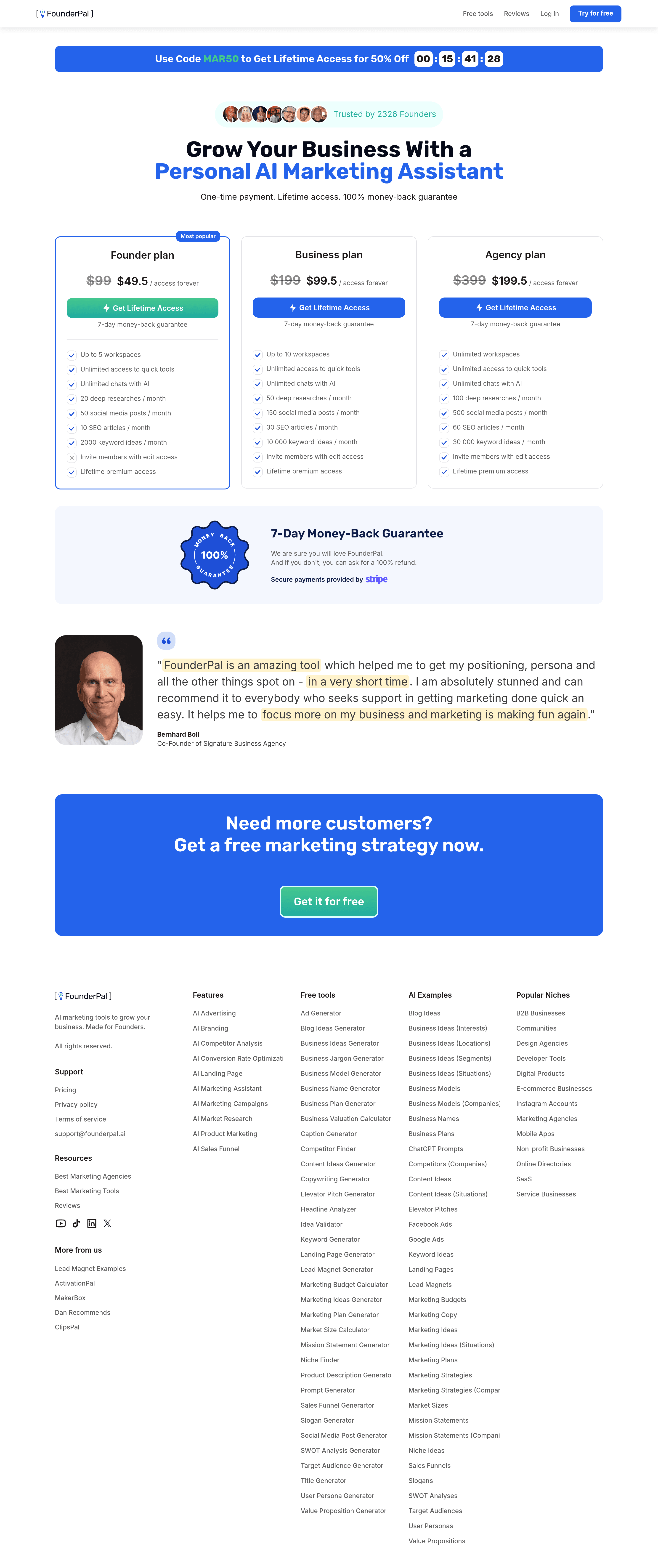 Slogan Generator pricing page screenshot