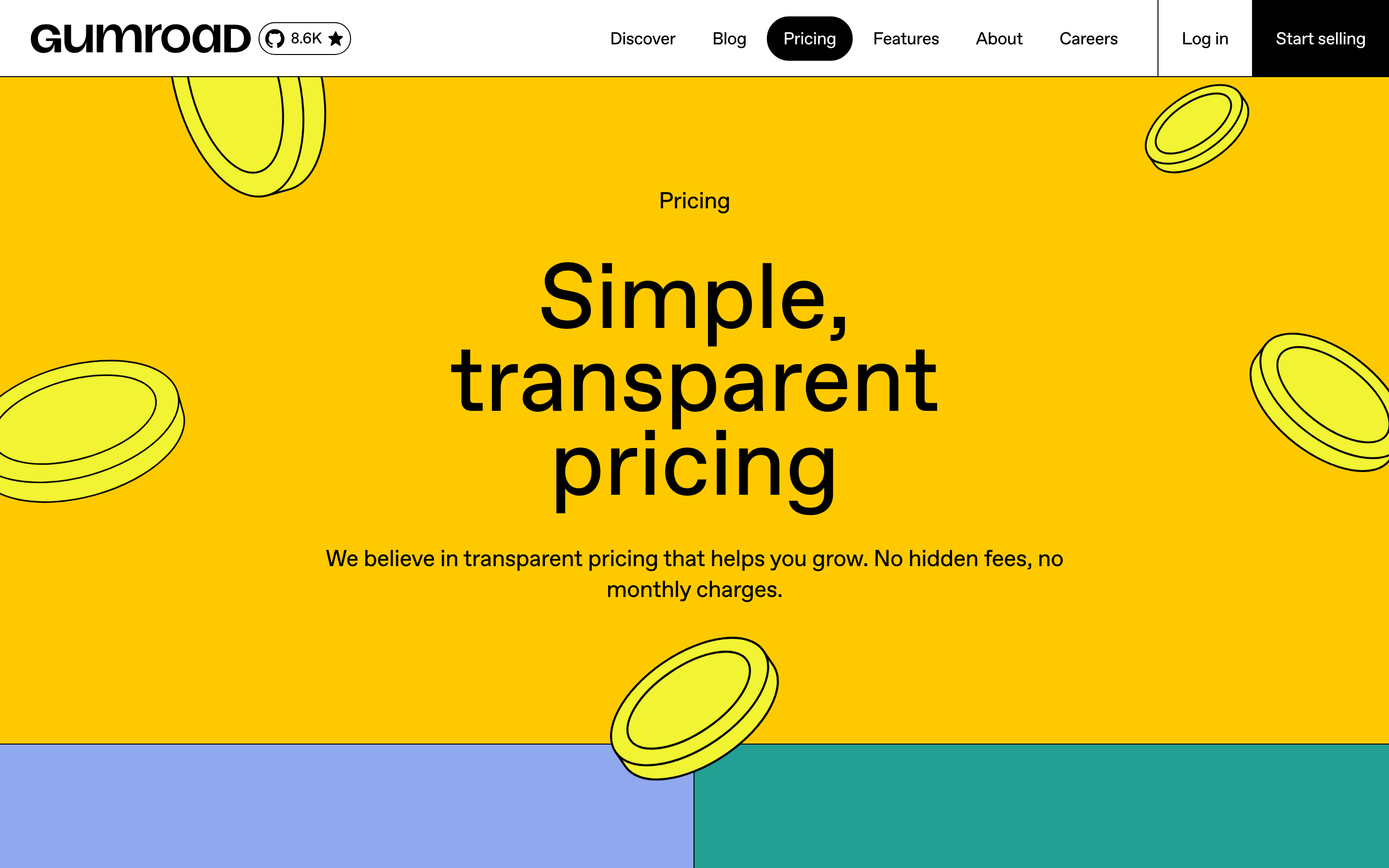 Gumroad pricing page screenshot